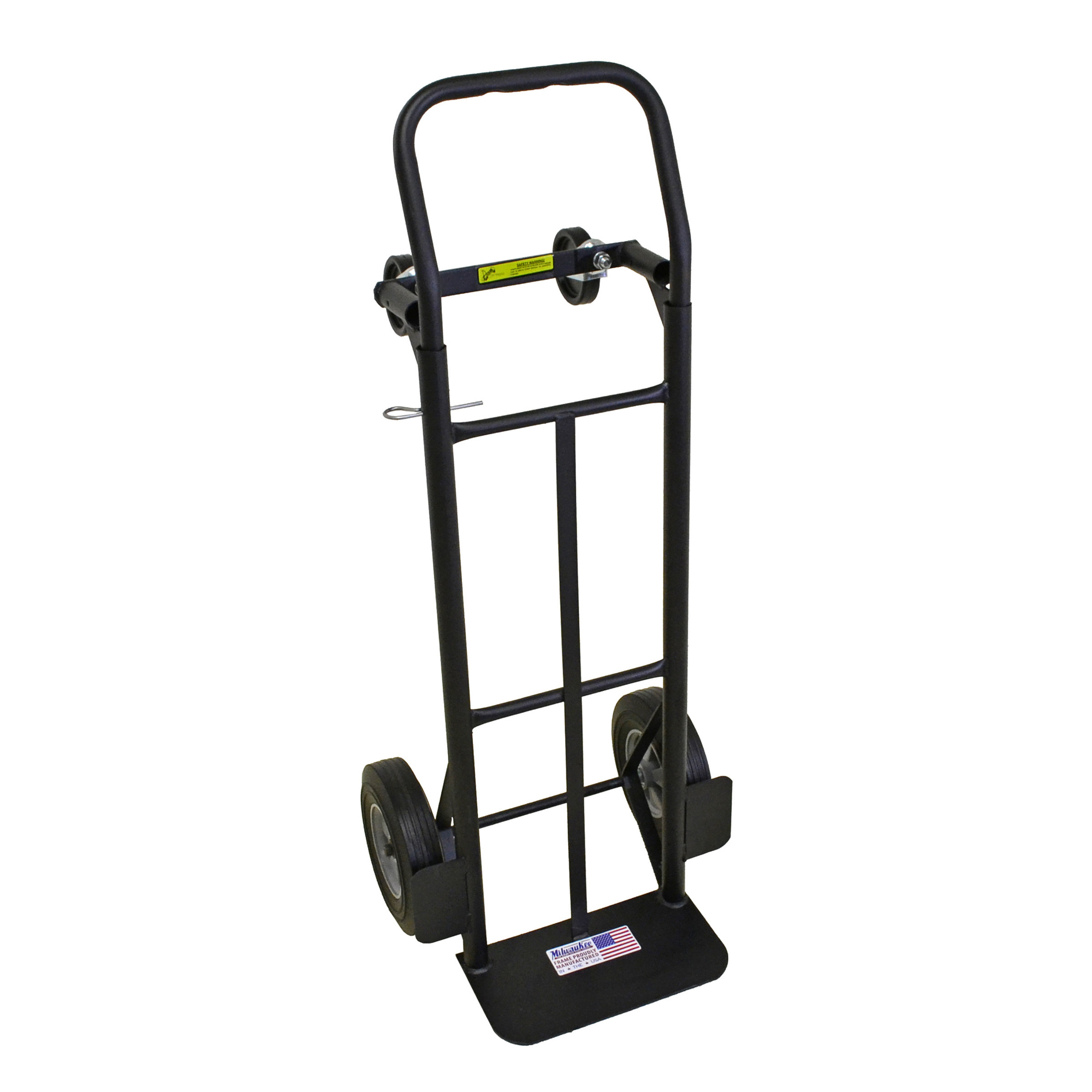Milwaukee Convertible Hand Truck — 600-Lb. Capacity, 2-Wheel/4-Wheel, 8in. Puncture-Proof Tires, Model# DC35081